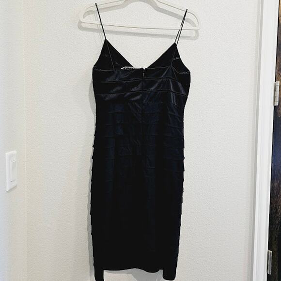 Chetta B Sherrie Bloom Peter Noviello 100% Silk Black Dress- Women's Medium - Picture 2 of 5